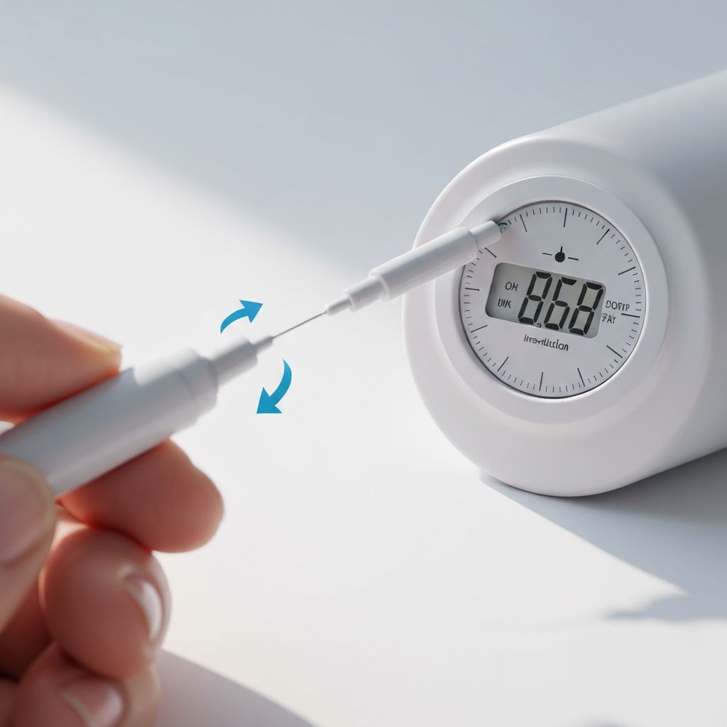 Pressing Mounjaro pen injection button